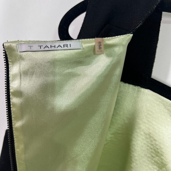 T. Tahari Women's Dress Sheath Knitted Square Neck Black Green, Sz 12 - Picture 12 of 16